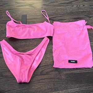 Triangl sparkly pink bikini set size Xs